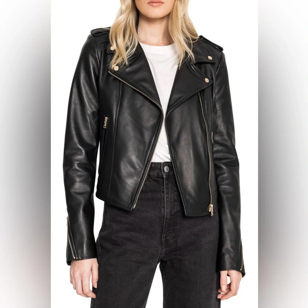 NWOT LAMARQUE “DONNA” BLACK LEATHER JACKET SIZE XL - Picture 2 of 10